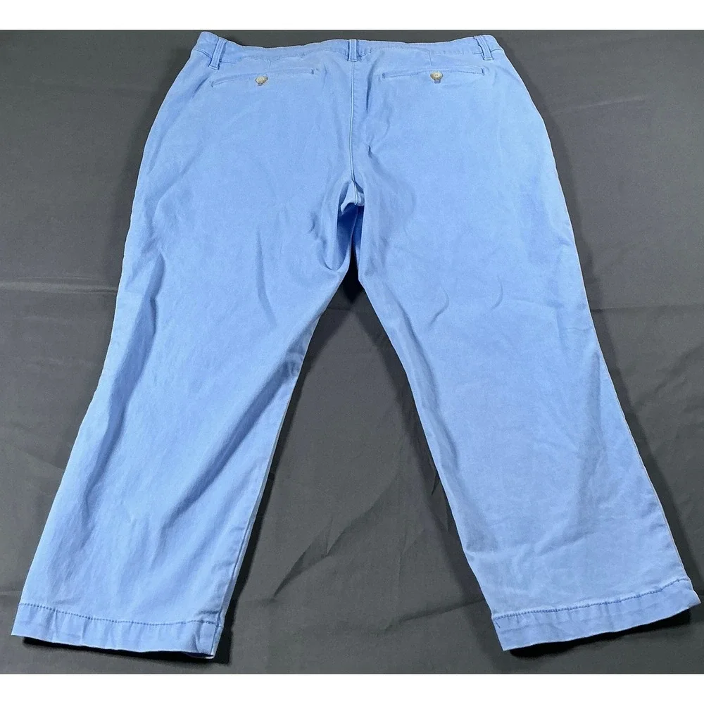 Tommy Bahama Boracay Light Blue Cropped Chino Pants Womens 16 Stretch Cotton